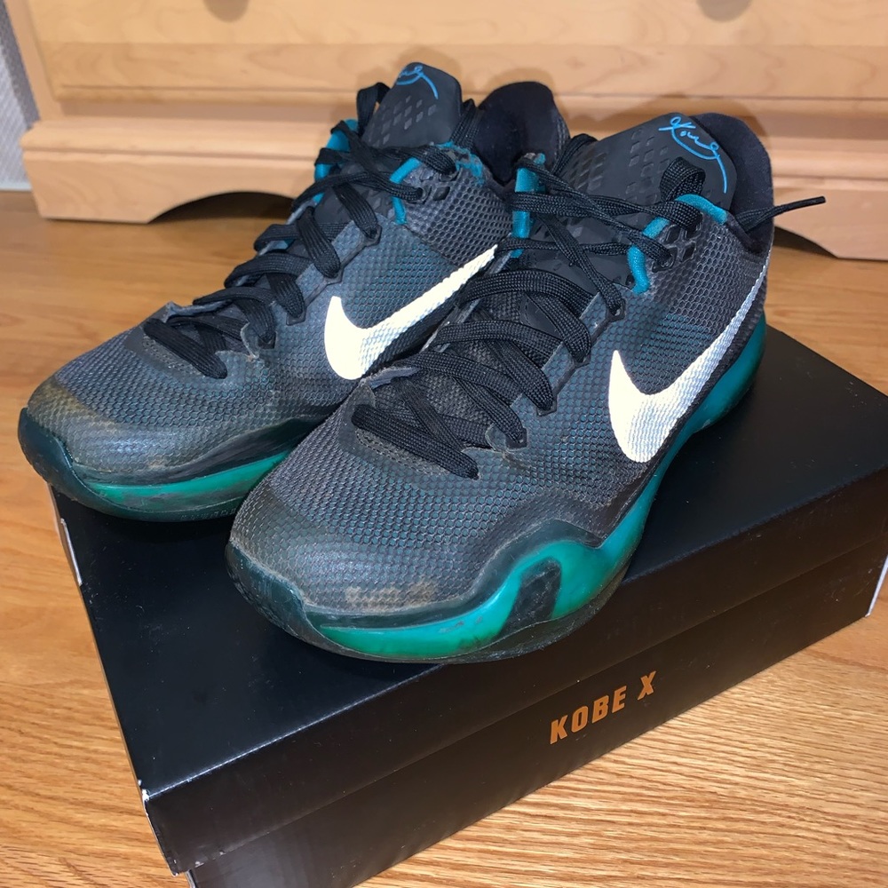 Nike Kobe X Liberty Men’s Basketball Shoe Black and Aqua Size 8.5 Worn WITH BOX